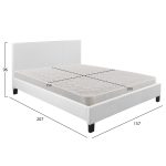 ΚΡΕΒΑΤΙ ΜΕ ΣΤΡΩΜΑ BECCA HM21283.01 ΛΕΥΚΟ PU--ΓΙΑ 150x200εκ - Image 3