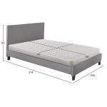 ΚΡΕΒΑΤΙ ΜΕ ΣΤΡΩΜΑ BECCA HM21283.04 ΓΚΡΙ ΥΦΑΣΜΑ--ΓΙΑ 150x200εκ - Image 3