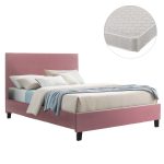 ΚΡΕΒΑΤΙ ΜΕ ΣΤΡΩΜΑ BECCA HM21283.05 ΣΑΠΙΟ ΜΗΛΟ ΒΕΛΟΥΔΟ--ΓΙΑ 150x200εκ