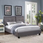 ΚΡΕΒΑΤΙ ΜΕ ΣΤΡΩΜΑ BILLIE HM21284.03 ΓΚΡΙ ΥΦΑΣΜΑ--ΓΙΑ 160x200εκ - Image 2