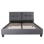 ΚΡΕΒΑΤΙ ΜΕ ΣΤΡΩΜΑ BILLIE HM21284.03 ΓΚΡΙ ΥΦΑΣΜΑ--ΓΙΑ 160x200εκ - Image 4