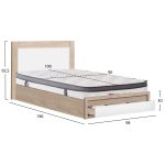 ΚΡΕΒΑΤΙ ΜΟΝΟ ΜΕ ΣΥΡΤΑΡΙ & ΣΤΡΩΜΑ MELANY HM10745 ΜΕΛΑΜΙΝΗ SONAMA/ΛΕΥΚΟ--ΓΙΑ 90x190εκ - Image 3