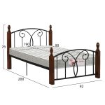 ΚΡΕΒΑΤΙ ΜΟΝΟ & ΣΤΡΩΜΑ SUZIE HM21331 ΜΕΤΑΛΛΟ & ΞΥΛΟ ΣΕ ΚΑΡΥΔΙ--ΣΤΡΩΜΑ 90x190εκ - Image 3