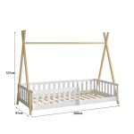 ΚΡΕΒΑΤΙ ΠΑΙΔΙΚΟ ΜΕ ΚΑΓΚΕΛΑ MUNK HM739.03 τ.MONTESSORI ΠΕΥΚΟ ΦΥΣΙΚΟ-ΛΕΥΚΟ--190x90εκ - Image 3