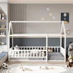 ΚΡΕΒΑΤΙ ΠΑΙΔΙΚΟ ΜΕ ΚΑΓΚΕΛΟ HOUSER HM706.03 τ.MONTESSORI ΞΥΛΟ ΠΕΥΚΟ ΛΕΥΚΟ-190x90εκ - Image 4