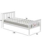ΚΡΕΒΑΤΙ ΠΑΙΔΙΚΟ ΜΕ ΣΤΡΩΜΑ GIMLY HM21300.01 ΞΥΛΟ ΠΕΥΚΟΥ ΣΕ ΛΕΥΚΟ ΓΙΑ ΣΤΡΩΜΑ 90x190εκ - Image 3