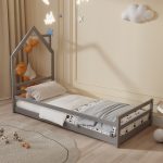 ΚΡΕΒΑΤΙ ΠΑΙΔΙΚΟ ΜΕ ΣΤΡΩΜΑ HOUSER HM21301.01 ΞΥΛΟ ΠΕΥΚΟΥ ΣΕ ΓΚΡΙ--ΣΤΡΩΜΑ 90x190εκ - Image 2