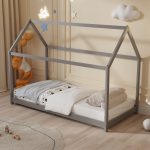 ΚΡΕΒΑΤΙ ΠΑΙΔΙΚΟ ΜΕ ΣΤΡΩΜΑ PEPE HM21302.02 ΞΥΛΟ ΠΕΥΚΟΥ ΣΕ ΓΚΡΙ--ΣΤΡΩΜΑ 90x190εκ - Image 2