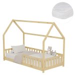 ΚΡΕΒΑΤΙ ΠΑΙΔΙΚΟ ΜΕ ΣΤΡΩΜΑ PHYLLIS HM21304 ΞΥΛΟ ΠΕΥΚΟΥ ΣΕ ΦΥΣΙΚΟ--ΣΤΡΩΜΑ 90x190εκ