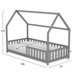 ΚΡΕΒΑΤΙ ΠΑΙΔΙΚΟ ΜΕ ΣΤΡΩΜΑ PHYLLIS HM21304.02 ΞΥΛΟ ΠΕΥΚΟΥ ΣΕ ΓΚΡΙ--ΣΤΡΩΜΑ 90x190εκ - Image 3