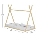 ΚΡΕΒΑΤΙ ΠΑΙΔΙΚΟ ΜΕ ΣΤΡΩΜΑ MUNK HM21306 ΞΥΛΟ ΠΕΥΚΟΥ ΣΕ ΦΥΣΙΚΟ--ΣΤΡΩΜΑ 90x190εκ - Image 3