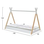 ΚΡΕΒΑΤΙ ΠΑΙΔΙΚΟ ΜΕ ΣΤΡΩΜΑ MUNK HM21308 ΞΥΛΟ ΠΕΥΚΟΥ ΦΥΣΙΚΟ-ΛΕΥΚΟ--ΣΤΡΩΜΑ 90x190εκ - Image 3