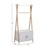 ΚΡΕΜΑΣΤΡΑ ΠΑΙΔΙΚH ΜΕ ΝΤΟΥΛΑΠΙ PASCHAL HM2495.03 ΜΕΛΑΜΙΝΗ-ΞΥΛΟ ΠΕΥΚΟΥ 76x44x170Υεκ - Image 3