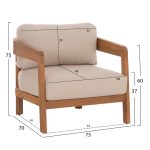 LOUNGE ΣΕΤ SOLARA HM10892 ΤΡΑΠΕΖΑΚΙ & 2 ΠΟΛΥΘΡΟΝΕΣ--ΞΥΛΟ ΑΚΑΚΙΑΣ--ΕΚΡΟΥ ΜΑΞΙΛΑΡΙΑ - Image 2
