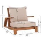 LOUNGE ΣΕΤ MIREX HM10893 ΤΡΑΠΕΖΑΚΙ & 2 ΠΟΛΥΘΡΟΝΕΣ--ΞΥΛΟ ΑΚΑΚΙΑΣ--ΕΚΡΟΥ ΜΑΞΙΛΑΡΙΑ - Image 2