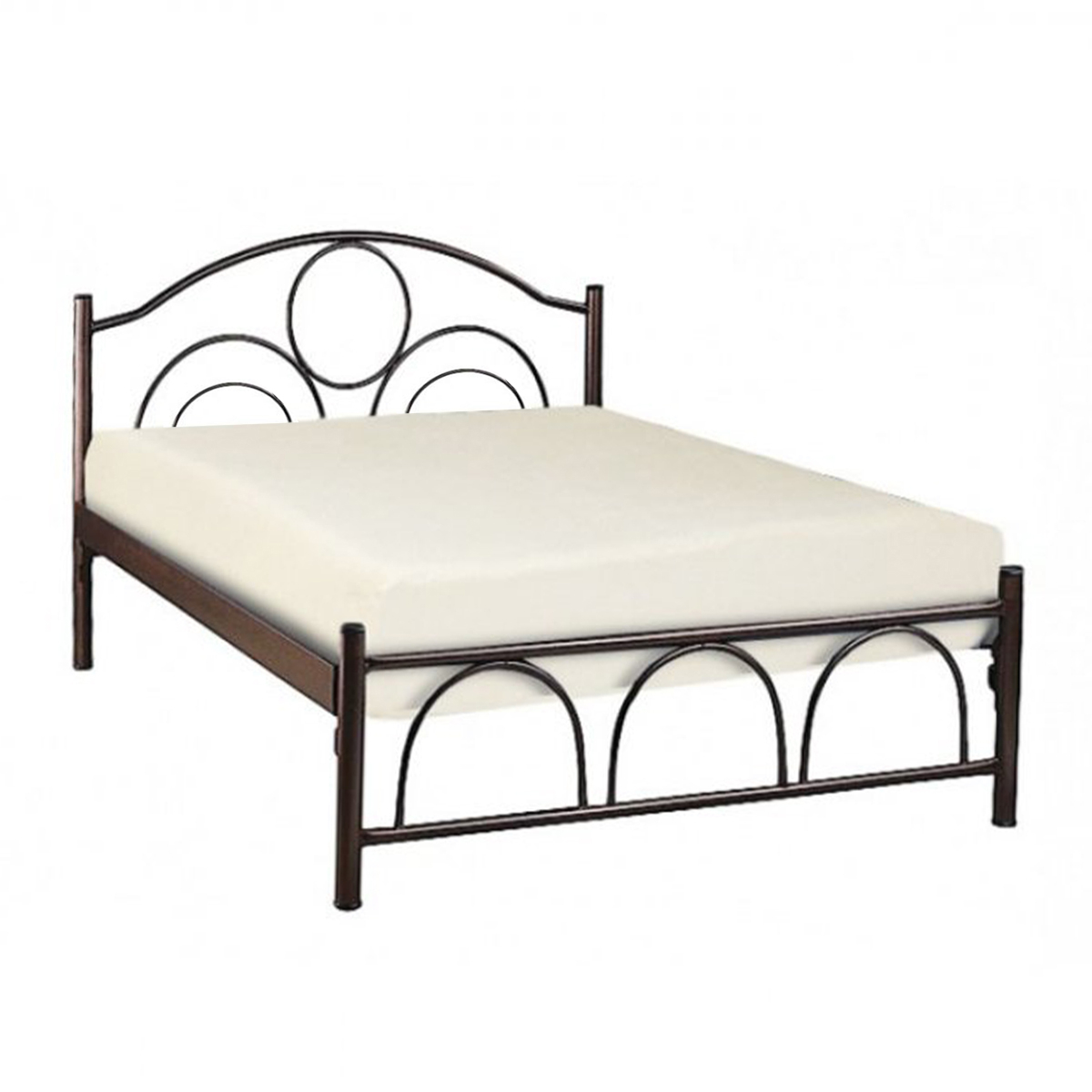 metalliko-krebati-150x200x90yek-kafe-fb9 ΜΕΤΑΛΛIKO ΚΡΕΒΑΤΙ ΚΥΚΛΟΣ 150x200x90Yεκ. ΚΑΦΕ HM10366.01 - Image 1