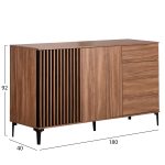ΜΠΟΥΦΕΣ ΣΕΙΡΑ HARRY HM18006.01 ΜΕΛΑΜΙΝΗ ΦΥΣΙΚΟ ΞΥΛΟΥ-ΜΑΥΡΟ 180x40x92Υεκ. - Image 2