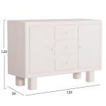 ΜΠΟΥΦΕΣ ΣΕΙΡΑ SANTORINI HM18048 MDF ΣΕ ΥΠΟΛΕΥΚΟ ΧΡΩΜΑ-3 ΣΥΡΤΑΡΙΑ & 2 ΠΟΡΤΕΣ 120x38x80Υεκ. - Image 2