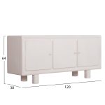 ΜΠΟΥΦΕΣ ΣΕΙΡΑ SANTORINI HM18068 MDF ΣΕ ΥΠΟΛΕΥΚΟ ΧΡΩΜΑ-3 ΠΟΡΤΕΣ 140x38x64Υεκ. - Image 2