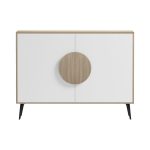 ΜΠΟΥΦΕΣ SAVORE HM18367.11 ΜΕΛΑΜΙΝΗ SONAMA/ΛΕΥΚΟ-ΜΑΥΡΑ ΜΕΤΑΛ.ΠΟΔΙΑ 110x35.5x82Υεκ. - Image 3