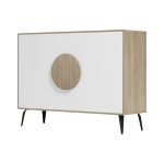 ΜΠΟΥΦΕΣ SAVORE HM18367.11 ΜΕΛΑΜΙΝΗ SONAMA/ΛΕΥΚΟ-ΜΑΥΡΑ ΜΕΤΑΛ.ΠΟΔΙΑ 110x35.5x82Υεκ. - Image 5