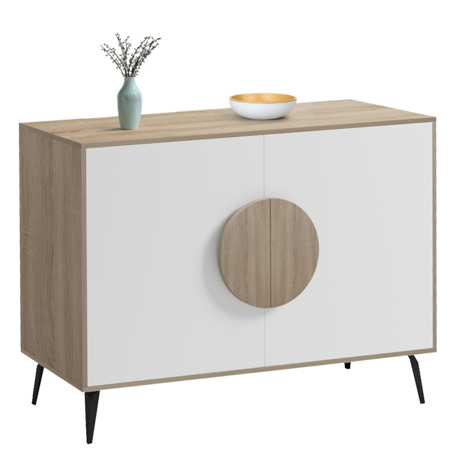 mpoyfes-fb91836711-melamini-sonama-leyko ΜΠΟΥΦΕΣ SAVORE HM18367.11 ΜΕΛΑΜΙΝΗ SONAMA/ΛΕΥΚΟ-ΜΑΥΡΑ ΜΕΤΑΛ.ΠΟΔΙΑ 110x35.5x82Υεκ. - Image 1