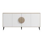 ΜΠΟΥΦΕΣ SAVORE HM18368.11 ΜΕΛΑΜΙΝΗ SONAMA/ΛΕΥΚΟ--ΜΑΥΡΑ ΜΕΤΑΛ.ΠΟΔΙΑ 180x35.5x82Υεκ. - Image 3