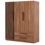 ΝΤΟΥΛΑΠΑ 3ΦΥΛΛΗ ΜΕ 2 ΣΥΡΤΑΡΙΑ HARRY HM18390.01 ΜΕΛΑΜΙΝΗ ΦΥΣΙΚΟ & ΜΑΥΡΟ 150x55x180Υεκ - Image 6