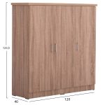 ΝΤΟΥΛΑΠΑ 3ΦΥΛΛΗ ΜΕ ΡΑΦΙΑ FUENTO HM2482.01 SONAMA OAK ΜΕΛΑΜΙΝΗ 120-116x40x123,5Υεκ. - Image 2