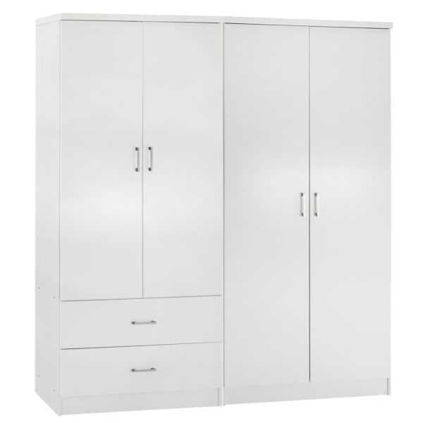 ΝΤΟΥΛΑΠΑ 4-ΦΥΛΛΗ ΜΕ 2 ΣΥΡΤΑΡΙΑ JENNA HM11351.05 ΜΕΛΑΜΙΝΗ ΣΕ ΛΕΥΚΟ 160x43x181Υ