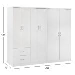 ΝΤΟΥΛΑΠΑ 6ΦΥΛΛΗ BLAKELY HM21235.05 ΜΕΛΑΜΙΝΗ ΧΡΩΜΑ ΛΕΥΚΟ 201x43x181Υεκ - Image 2