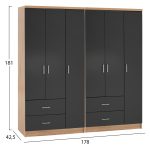 ΝΤΟΥΛΑΠΑ 6ΦΥΛΛΗ CAESAR HM21236.01 ΜΕΛΑΜΙΝΗ SONAMA & ΣΚΟΥΡΟ ΓΚΡΙ 180x42,5Χ181Υεκ. - Image 2