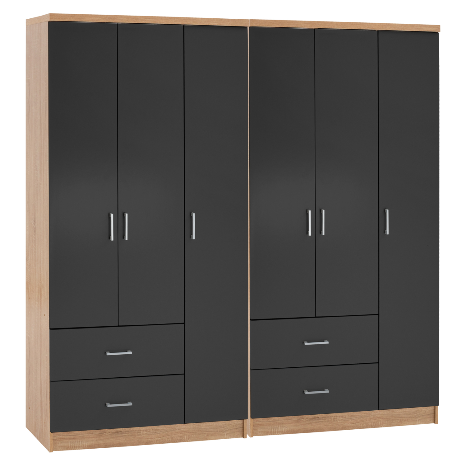 ntoylapa-6fylli-fb92123601-melamini-sona ΝΤΟΥΛΑΠΑ 6ΦΥΛΛΗ CAESAR HM21236.01 ΜΕΛΑΜΙΝΗ SONAMA & ΣΚΟΥΡΟ ΓΚΡΙ 180x42,5Χ181Υεκ. - Image 1