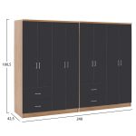ΝΤΟΥΛΑΠΑ 8ΦΥΛΛΗ BRIANA HM21237.01 ΜΕΛΑΜΙΝΗ SONAMA & ΣΚΟΥΡΟ ΓΚΡΙ 241x42,5Χ180,5Υεκ. - Image 2