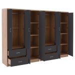 ΝΤΟΥΛΑΠΑ 8ΦΥΛΛΗ BRIANA HM21237.01 ΜΕΛΑΜΙΝΗ SONAMA & ΣΚΟΥΡΟ ΓΚΡΙ 241x42,5Χ180,5Υεκ. - Image 3