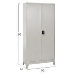 ΝΤΟΥΛΑΠΑ ΜΕΤΑΛΛΙΚΗ DURON HM21000 ΔΙΦΥΛΛΗ ΜΕ 5 ΑΠΟΘ.ΧΩΡΟΥΣ & ΠΟΔΙΑ- ΓΚΡΙ 90Χ40Χ190Yεκ - Image 2