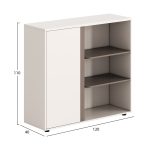 ΝΤΟΥΛΑΠΙ/ΒΙΒΛΙΟΘΗΚΗ NEWLINE HM18282 ΜΕΛΑΜΙΝΗ ΕΚΡΟΥ & ΑΝΟΙΧΤΟ ΚΑΦΕ 120x40x110Υεκ. - Image 2
