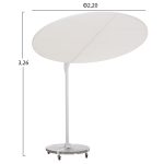 ΟΜΠΡΕΛΑ ΜΕ ΒΑΣΗ ΣΕΙΡΑ CANNOPY HM21285.02 ΑΛΟΥΜΙΝΙΟ & ΓΡΑΝΙΤΗΣ-ΛΕΥΚΟ ΧΡΩΜΑ Φ2,2μ - Image 2