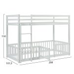 ΠΑΙΔΙΚΗ ΚΟΥΚΕΤΑ τ.MONTESSORI ΜΕ ΠΑΡΚΑΚΙ PLAYKID HM703.03 ΞΥΛΟ ΠΕΥΚΟΥ ΛΕΥΚΟ ΓΙΑ 190x90εκ - Image 3