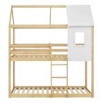 ΠΑΙΔΙΚΗ ΚΟΥΚΕΤΑ ΣΠΙΤΑΚΙ τ.MONTESSORI HOOD HM705.01 ΞΥΛΟ ΠΕΥΚΟΥ ΣΕ ΦΥΣΙΚΟ-ΣΤΡΩΜΑΤΑ 190x90εκ - Image 4