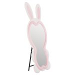 ΠΑΙΔΙΚΟΣ ΚΑΘΡΕΦΤΗΣ ΔΑΠΕΔΟΥ BUNNY HM4489.01 MDF ΡΟΖ & ΛΕΥΚΟ-ΜΑΥΡΟ STAND 80x162Υεκ. - Image 5