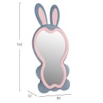 ΠΑΙΔΙΚΟΣ ΚΑΘΡΕΦΤΗΣ ΔΑΠΕΔΟΥ BUNNY HM4489.02 MDF ΡΟΖ & ΜΠΛΕ-ΜΑΥΡΟ STAND 80x162Υεκ. - Image 2