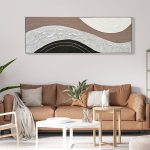 ΠΙΝΑΚΑΣ ΤΟΙΧΟΥ ABSTRACT HM4552.02 ΜΕ ΚΟΡΝΙΖΑ ΜΠΕΖ-ΚΑΜΒΑΣ-ΧΕΙΡΟΠΟΙΗΤΟΣ 152x4.5x52Υεκ. - Image 3