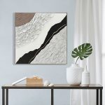 ΠΙΝΑΚΑΣ ΤΟΙΧΟΥ ABSTRACT (ΤΕΤΡΑΓΩΝΟΣ) HM4553.01 ΜΕ ΚΟΡΝΙΖΑ ΜΠΕΖ-ΚΑΜΒΑΣ 82x4.5x82Υεκ - Image 3