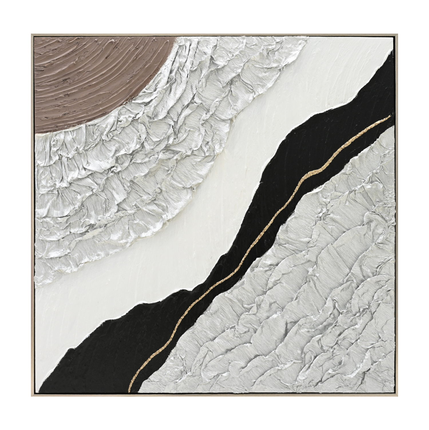 pinakas-toichoy-abstract-tetragonos-fb94 ΠΙΝΑΚΑΣ ΤΟΙΧΟΥ ABSTRACT (ΤΕΤΡΑΓΩΝΟΣ) HM4553.01 ΜΕ ΚΟΡΝΙΖΑ ΜΠΕΖ-ΚΑΜΒΑΣ 82x4.5x82Υεκ - Image 1