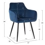 ΠΟΛΥΘΡΟΝΑ LATRELL HM8582.08 ΜΠΛΕ ΒΕΛΟΥΔΟ & ΜΑΥΡΑ ΜΕΤΑΛΛΙΚΑ ΠΟΔΙΑ 57x56x84Yεκ. - Image 2