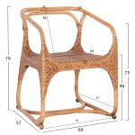 ΠΟΛΥΘΡΟΝΑ RELIK ΕΣΩΤ. ΧΩΡΩΝ HM9955.02 ΦΥΣΙΚΟ RATTAN-ΚΑΡΥΔΙ ΧΡΩΜΑ 60x57x79Υεκ. - Image 2