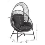 ΠΟΛΥΘΡΟΝΑ-ΦΩΛΙΑ RULER HM6506.01 ΓΚΡΙ ΜΕΤΑΛΛΟ-P.E.RATTAN-ΜΑΞΙΛΑΡΙΑ 90x85x154Υεκ - Image 2