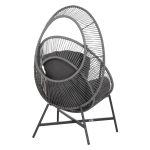 ΠΟΛΥΘΡΟΝΑ-ΦΩΛΙΑ RULER HM6506.01 ΓΚΡΙ ΜΕΤΑΛΛΟ-P.E.RATTAN-ΜΑΞΙΛΑΡΙΑ 90x85x154Υεκ - Image 5