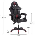 ΠΟΛΥΘΡΟΝΑ GAMING DARREN HM1203.01 ΜΑΥΡΟ-ΚΟΚΚΙΝΟ PVC 58.5x100x120Υεκ. - Image 2